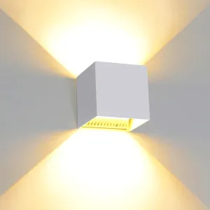 Kawell 24W Modern Wall Sconce Light LED Wall Lamp Waterproof IP65 Aluminum LED Wall Light Adjustable Beam Angle Indoor Outdoor for Bathroom Living Room Bedroom Hallway Corridor Stairs, White 3000K