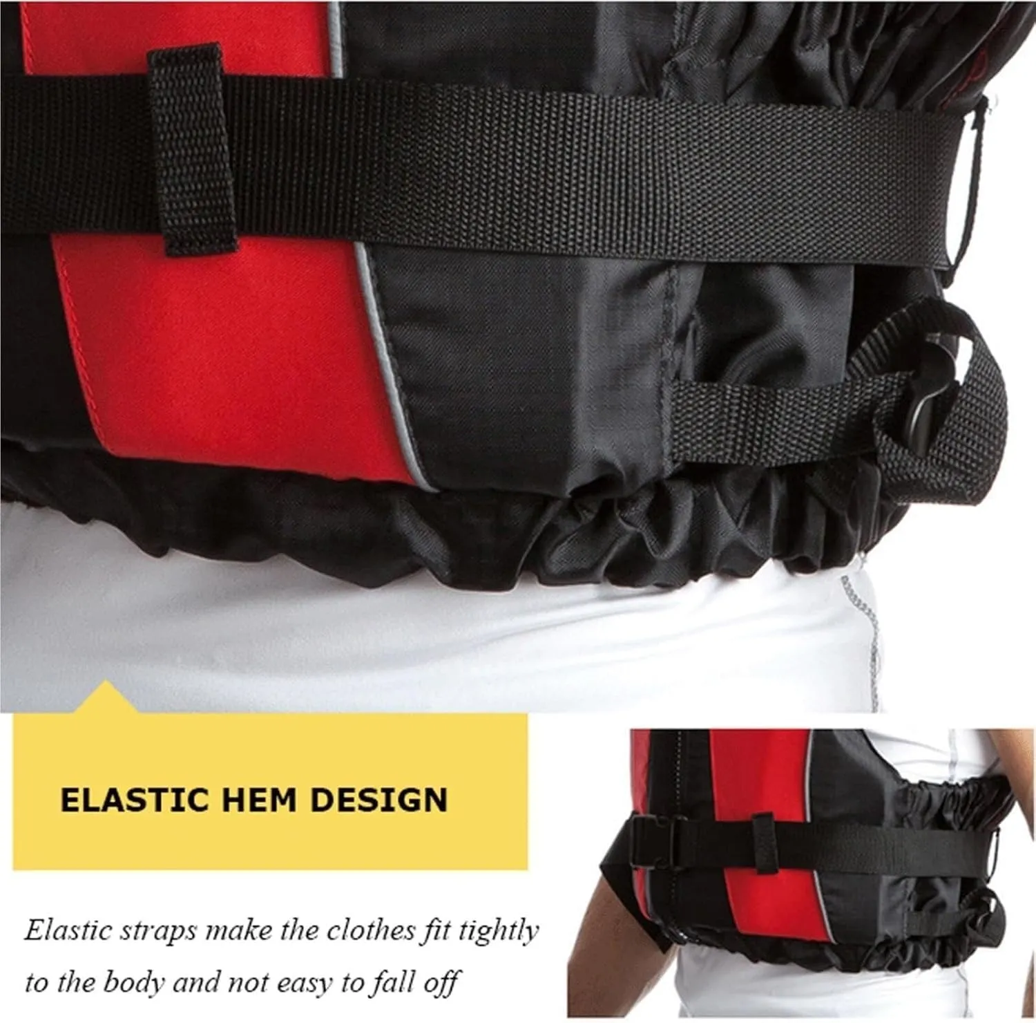 Kayaking Jackets with Adjustable Waistband and Zipper, Portable Swim Vest for Snorkeling, Kayaking, Boating, Water Sports