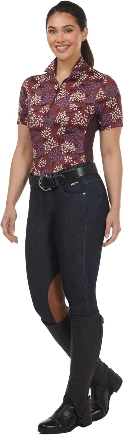 Kerrits Women's Breeze Ice Fil Short Sleeve Horse Riding Shirt – Ultra-Lightweight Cooling Equestrian Top, Great for Summer