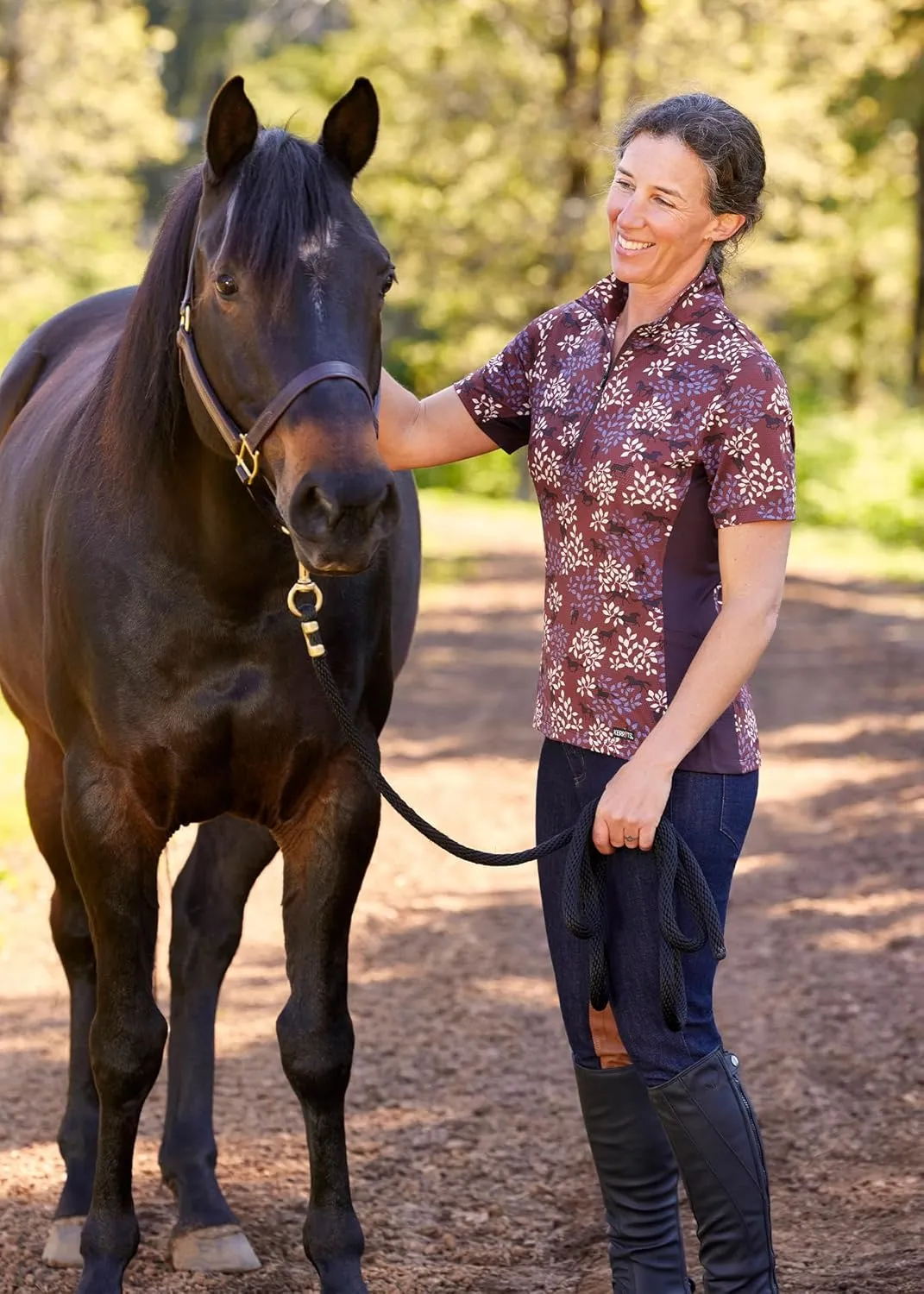 Kerrits Women's Breeze Ice Fil Short Sleeve Horse Riding Shirt – Ultra-Lightweight Cooling Equestrian Top, Great for Summer