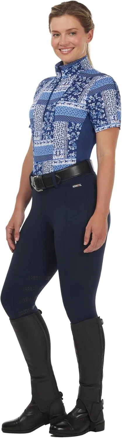 Kerrits Women's Breeze Ice Fil Short Sleeve Horse Riding Shirt – Ultra-Lightweight Cooling Equestrian Top, Great for Summer