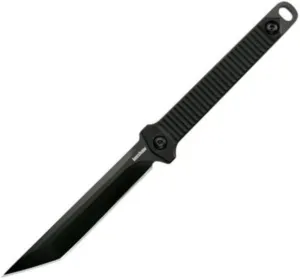 Kershaw Dune Full Tang Neck Knife (4008X) Compact 3.8 3Cr13 Stainless Steel Fixed Blade with Black-Oxide Finish, Textured Injection Molded Handle, Secure Molded Sheath and Lanyard, 2.5 oz.