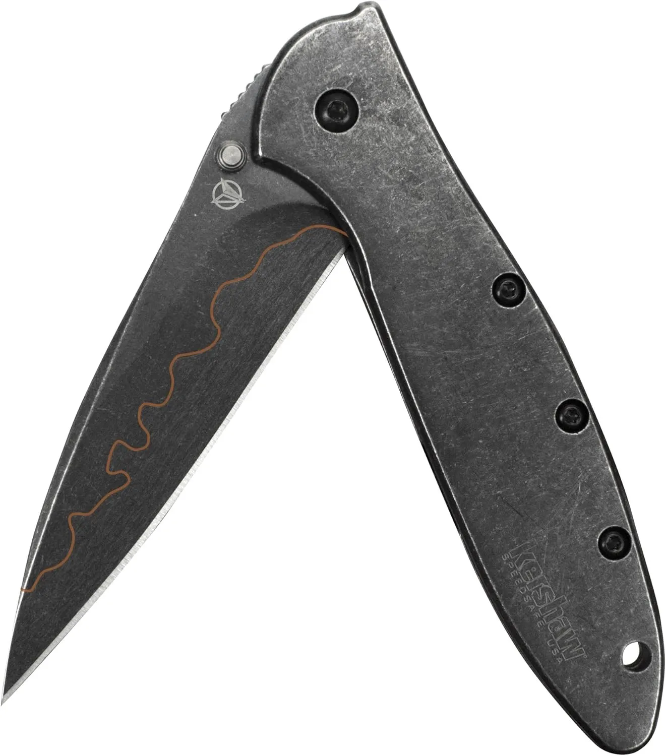 Kershaw Leek Pocket Knife, 3 Inch Composite Blackwash Blade 1660CBBW