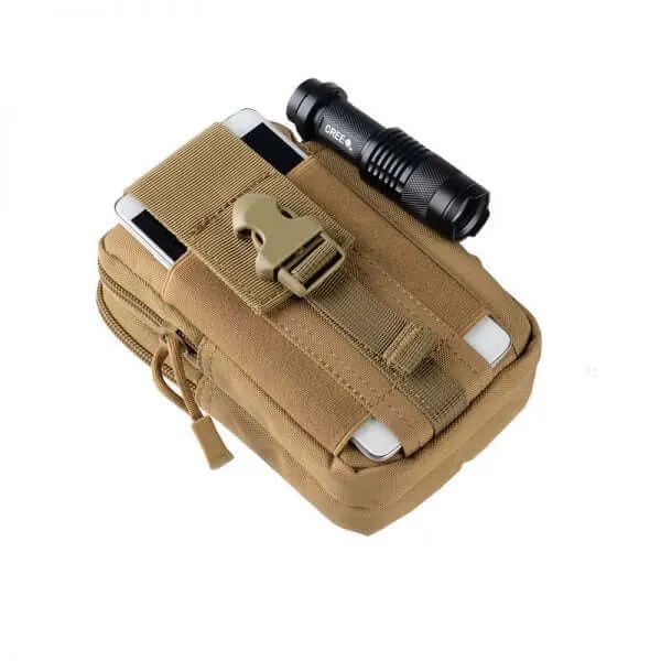 Khaki Molle Pouch Backpack Extender