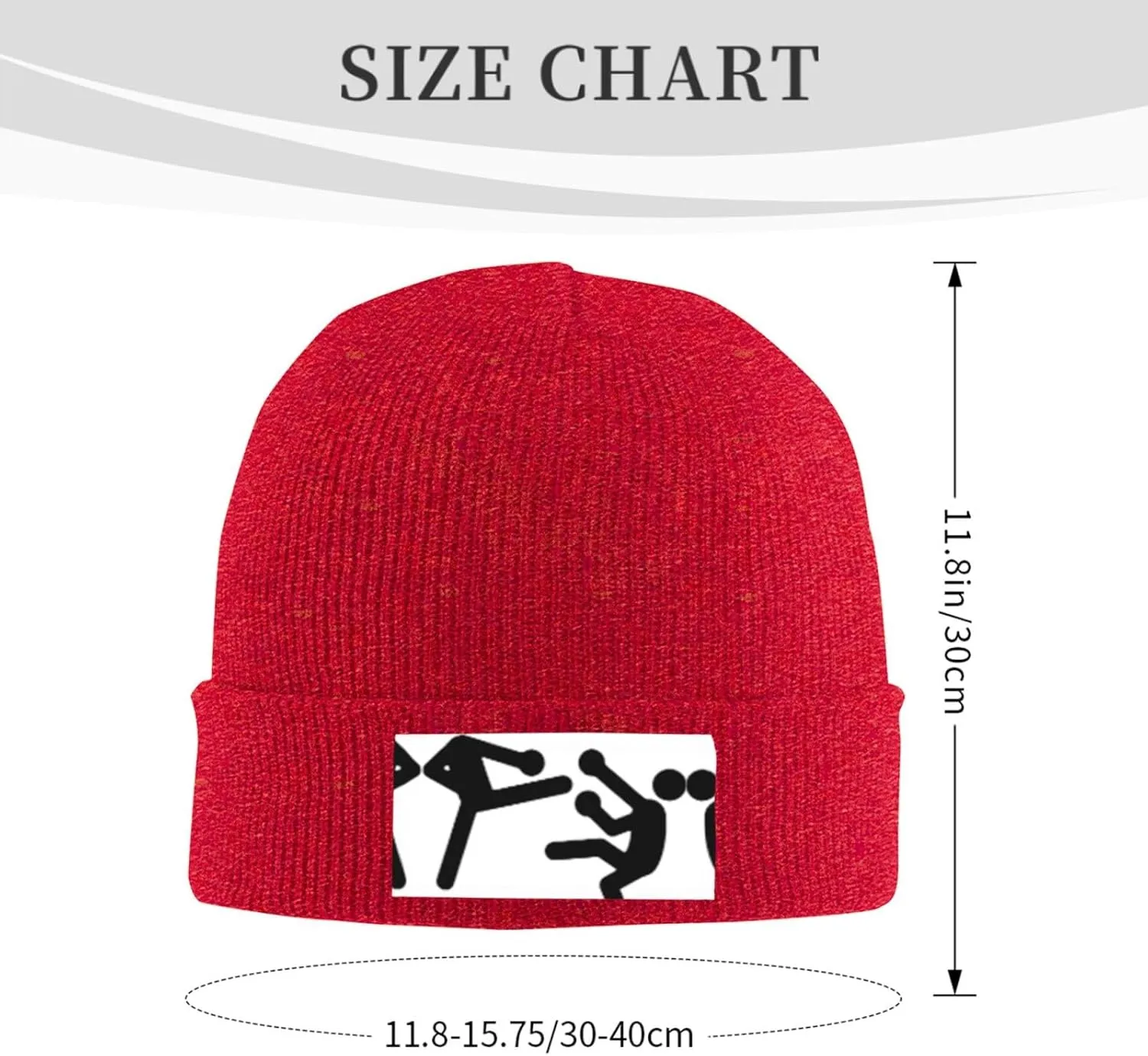 Kickboxing Print Knitted Hat,Beanie Hat Winter Warm Knit Cuffed Cap for Women Men