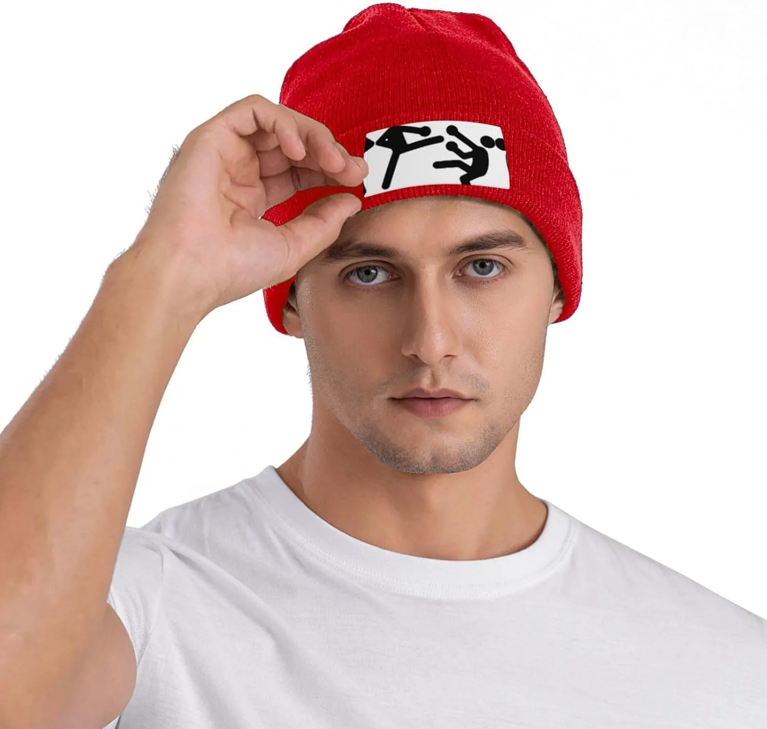 Kickboxing Print Knitted Hat,Beanie Hat Winter Warm Knit Cuffed Cap for Women Men