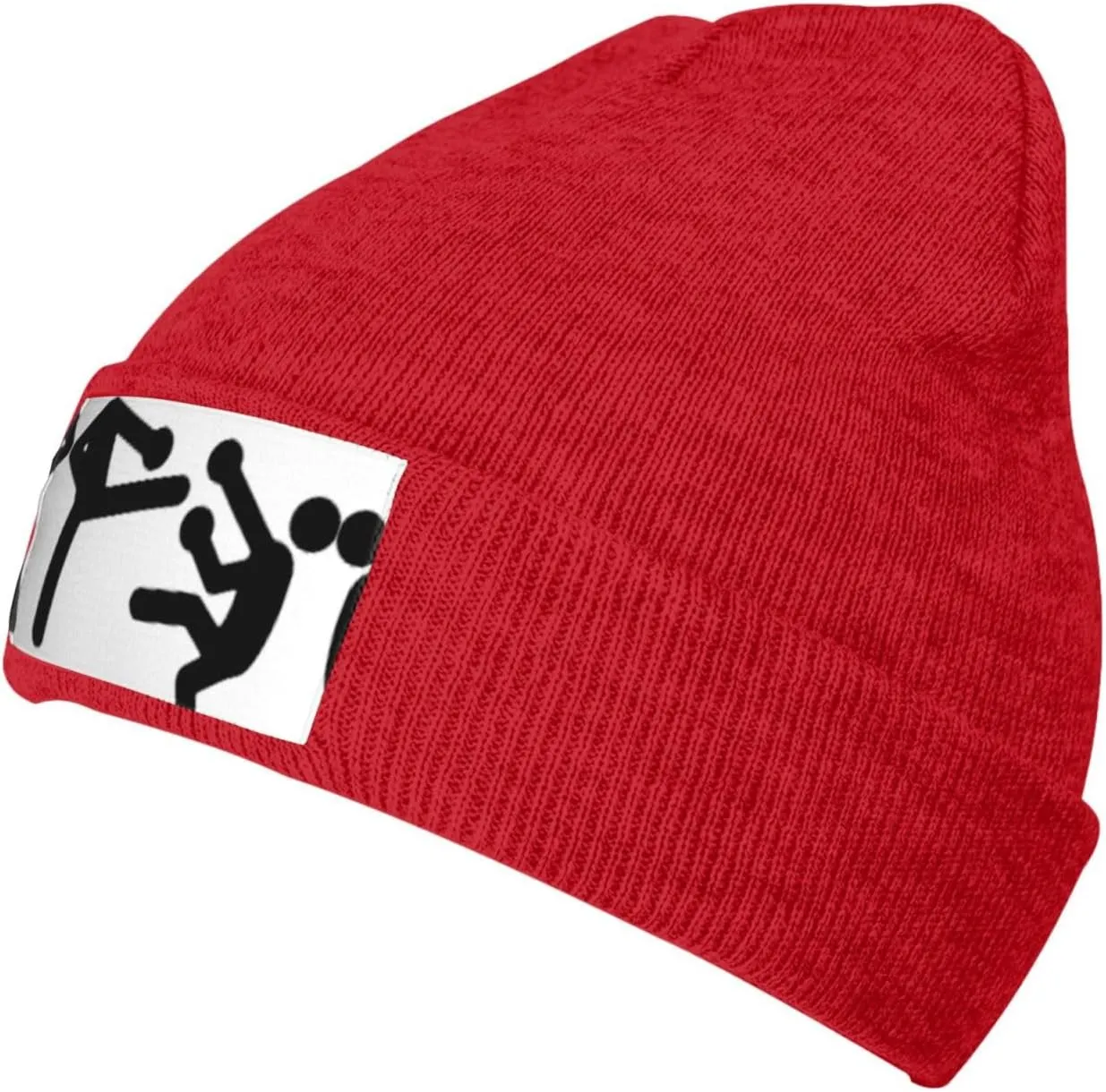 Kickboxing Print Knitted Hat,Beanie Hat Winter Warm Knit Cuffed Cap for Women Men