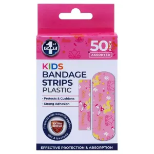 Kids Bandage Strips Little Princess 50pk 2 Assorted Sizes Plastic (PE)