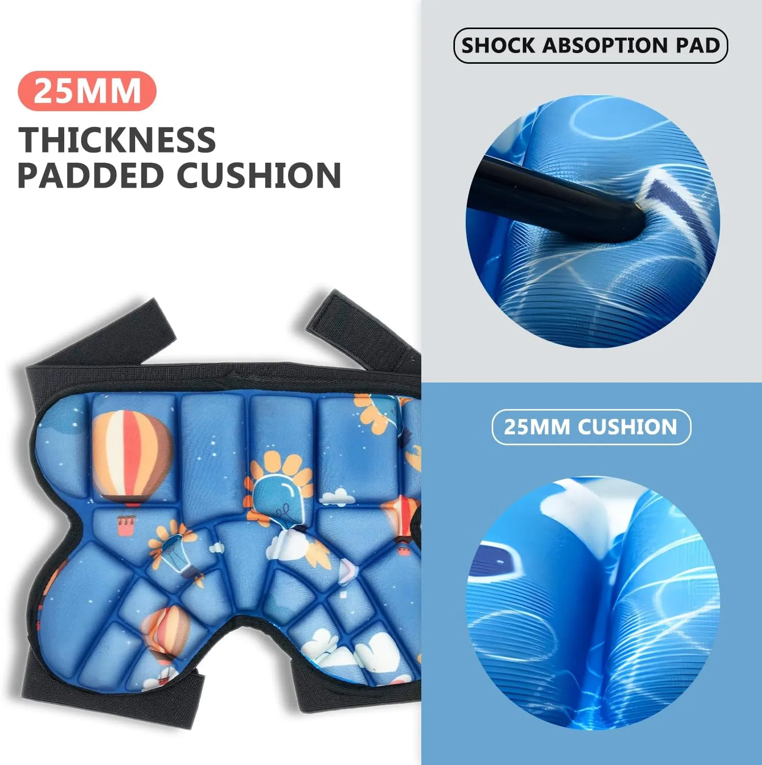 Kids Butt Pad for Skating Ski Snowboarding Roller Skate, Kids Hip Protector, Thickened Ski Butt Pad Padded Shorts for Winter Sports
