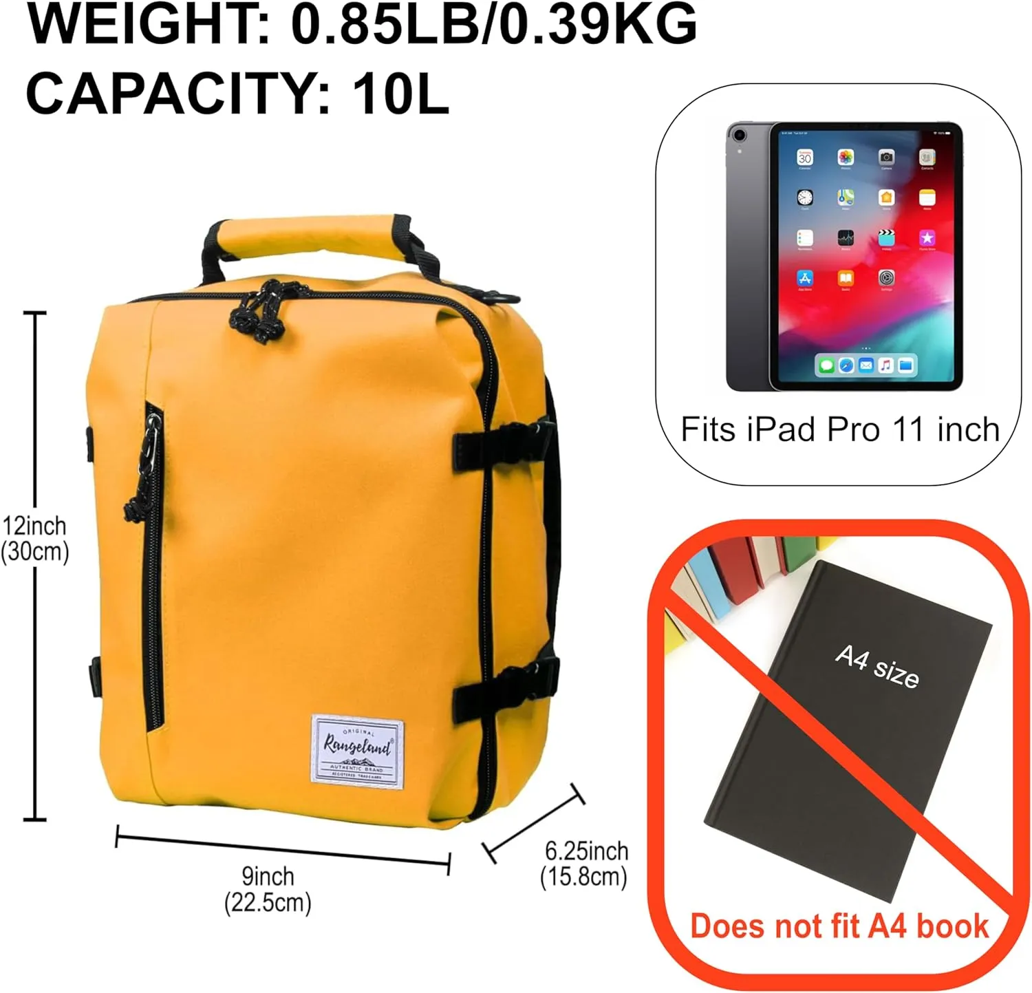 Kids Travel Backpack for Ages 3-6 | Lightweight Suitcase Style Carry-On | 10L Weekender with Tablet Sleeve & Chest Strap | Papaya