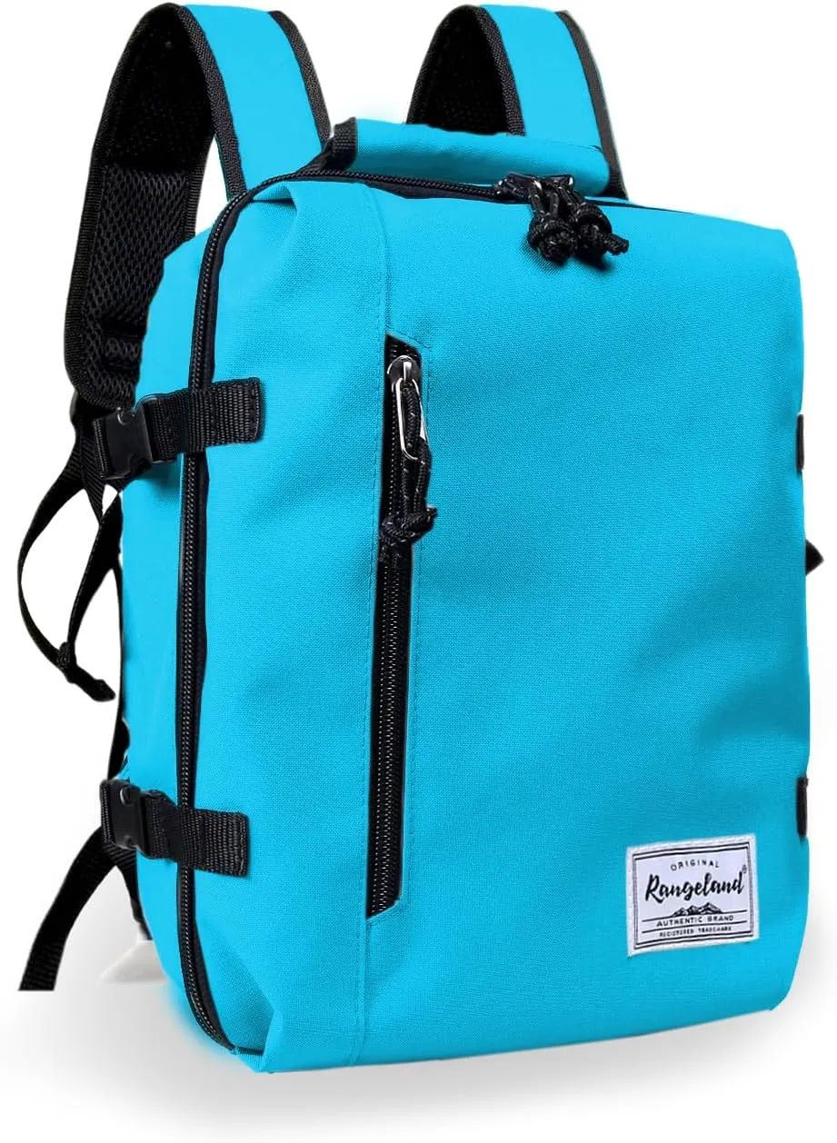 Kids Travel Backpack for Ages 3-6 | Lightweight Suitcase Style Carry-On | 10L Weekender with Tablet Sleeve & Chest Strap | Water Blue