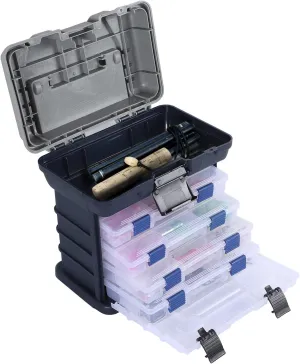 KINJOEK Fishing Tackle Box Kit, Portable 4 Layers Fishing Accessory Box Case, Fishing Tackle Storage for Fresh Water and Salt Water