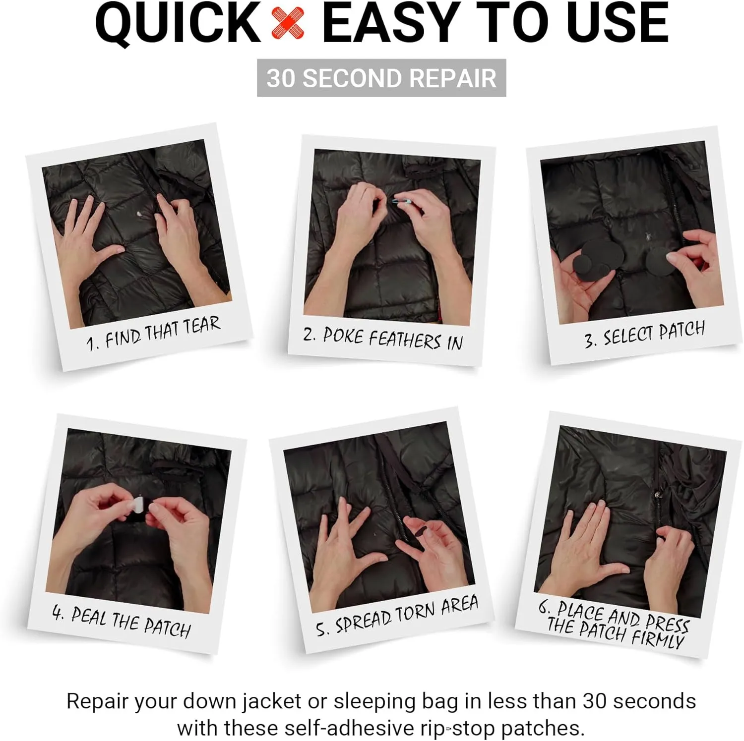 Kit-in-a-Tin - Repair Patches and Goose Down Top-Up for Down Jackets and Sleeping Bags