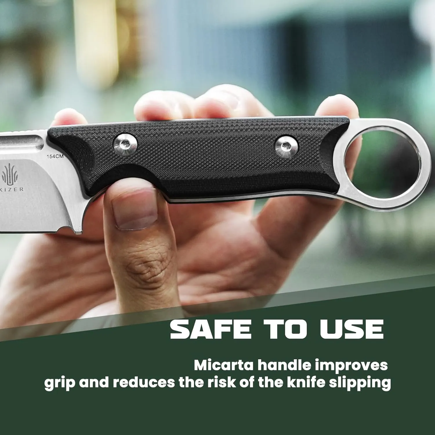 Kizer Cabox Fixed Blade Knife 3.36" 154CM Steel Fixed Blade Hunting Knife G10 Handle with Sheath for Survival Camping 1048C1
