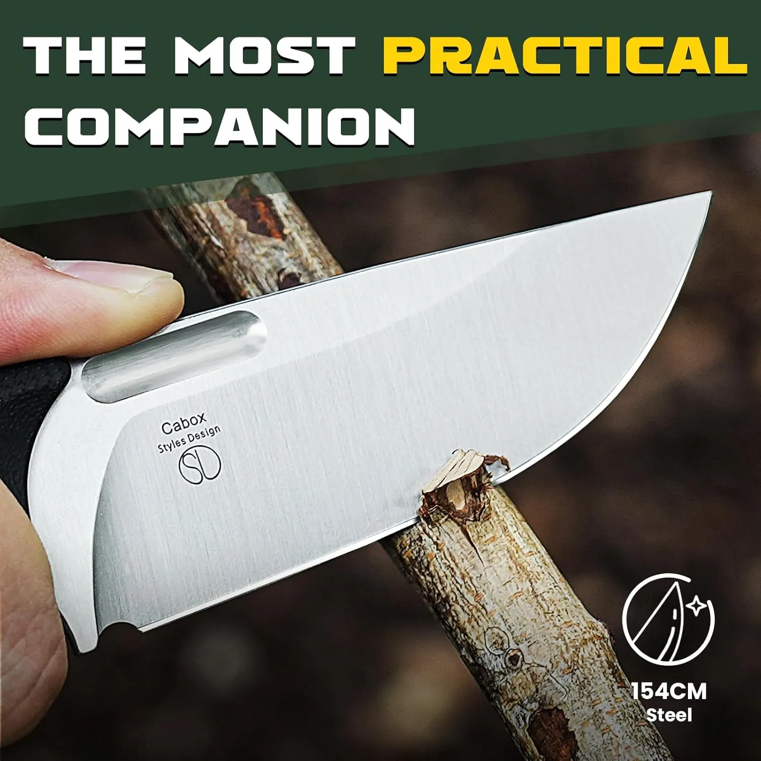 Kizer Cabox Fixed Blade Knife 3.36" 154CM Steel Fixed Blade Hunting Knife G10 Handle with Sheath for Survival Camping 1048C1