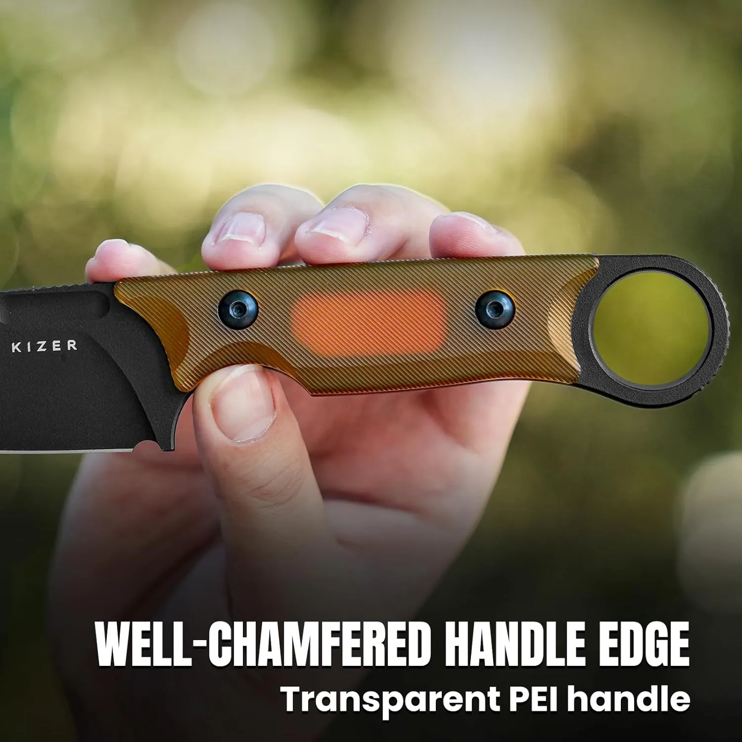 Kizer Cabox Fixed Blade Knife 3.36" Nitro V Steel Fixed Blade Hunting Knife PEI Handle with Sheath for Survival Camping Hunting 1048A6