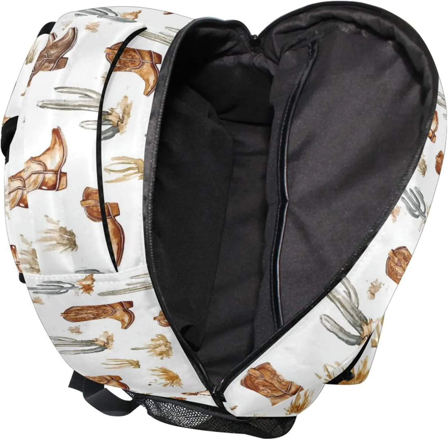 KLL Cute Backpack for Teacher Nurse Waterproof Personal Backpack with Chest Strap for Travel Trip Western Cowboy Boho Cactus Boots West Ranch