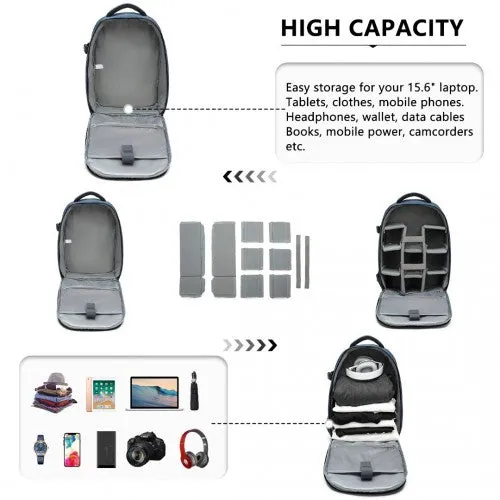 Kono Water Resistant Shockproof DSLR Camera Backpack - Navy