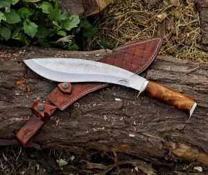 Kukri Machete Knife with Sheath- Cool Tool for Outdoor Camping- Best Handmade Gift for Men