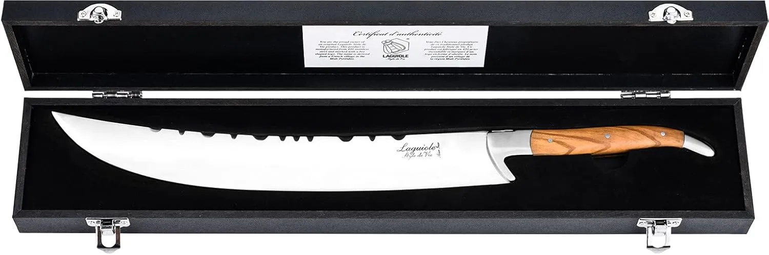Laguiole Style de Champagne Sabre, Luxury Line, Olive Wood, in giftbox