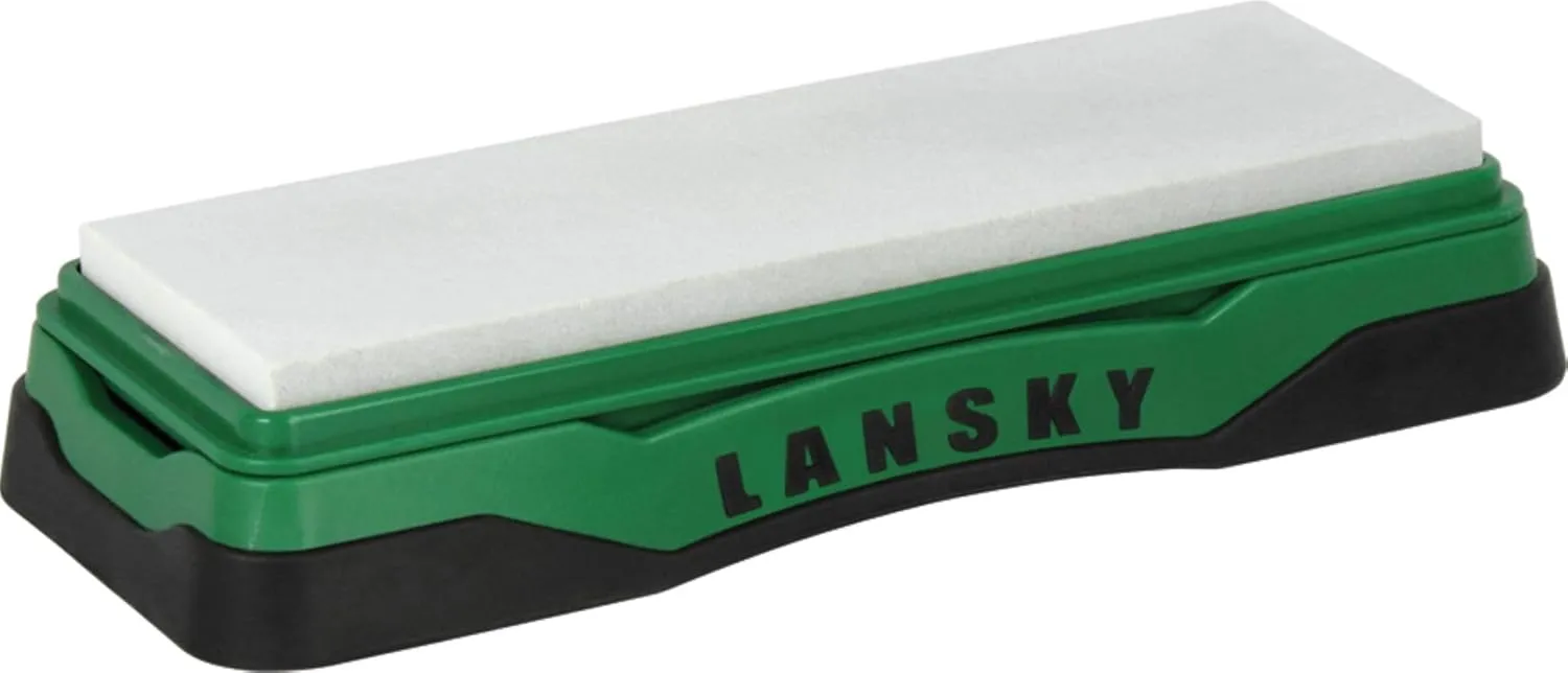 Lansky Hard Arkansas Stone 6" x 2" Knife Sharpener Bench Stone (450-650 Grit) - LBS6H