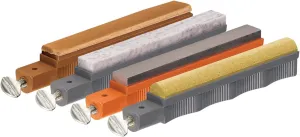 Lansky Variety 4-Pack Knife Sharpening Kit: Leather Strop, Soft Arkansas Stone (200-350) Grit, Medium Grit (280) Diamond, Medium Grit (280) Curved Alumina Oxide Hone for Lansky Sharpening System- VAR4