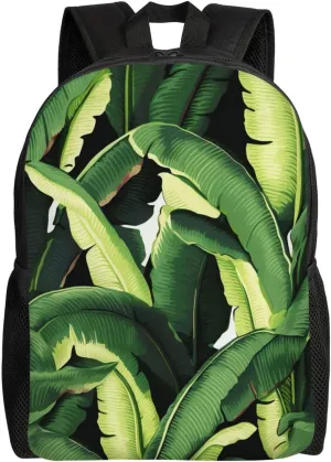 Laptop Backpack for Women Men Carry-on Backpack Tropical Banana Palm Leaves Daypack Lightweight Travel Shoulder Bags