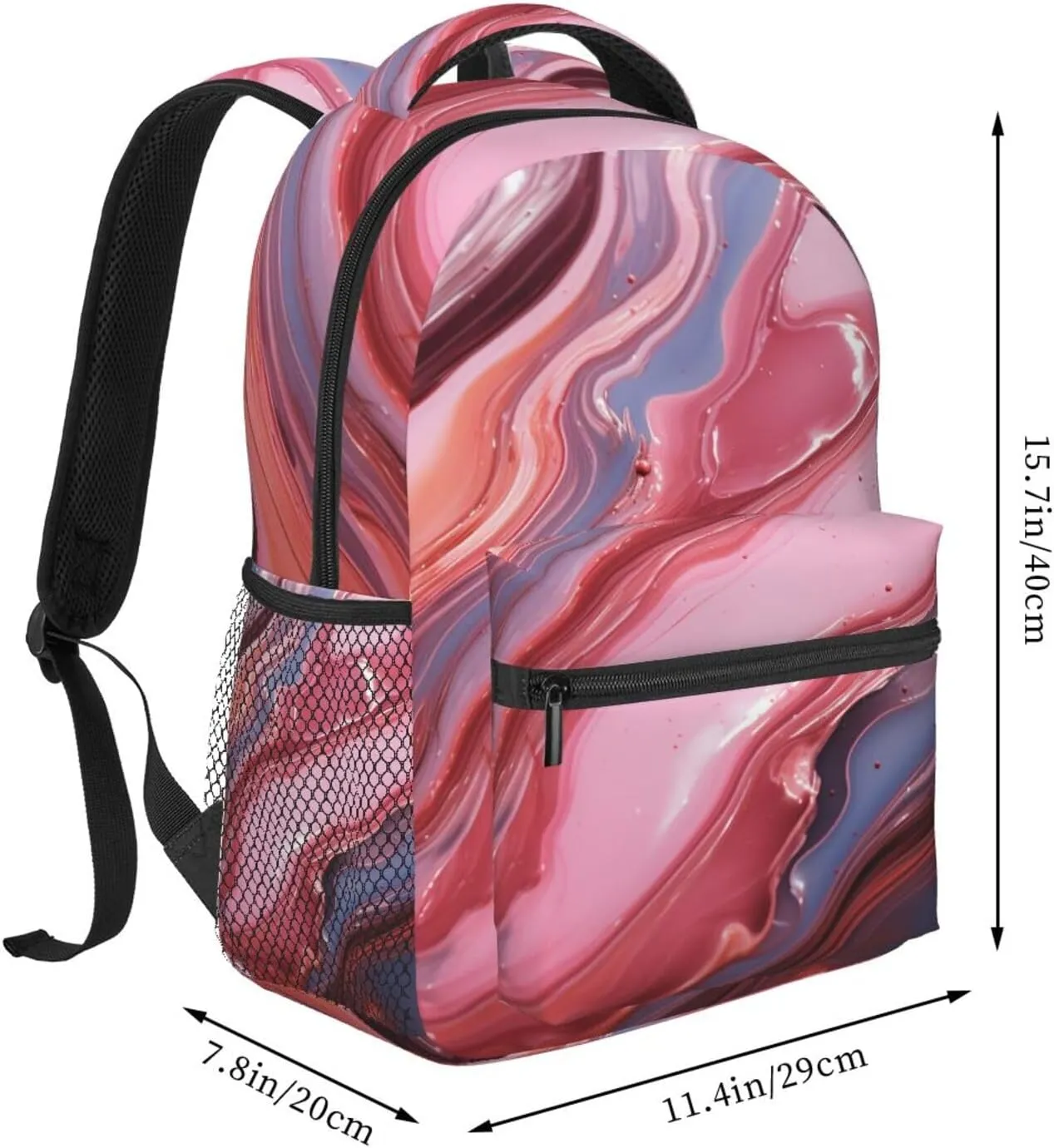 Laptop Backpack Lightweight Daypack for Men Women Abstract pink marble Backpack Laptop Bag for Travel Hiking
