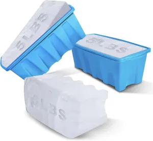 Large Ice Molds for Ice Bath,Reusable Ice Block Molds for Cold Plunge Tub,Silicone Molds with Double Thickened Edge and Reinforced Steel,Durable and Deformity-proof in Freezing (Blue, 2 Pack)