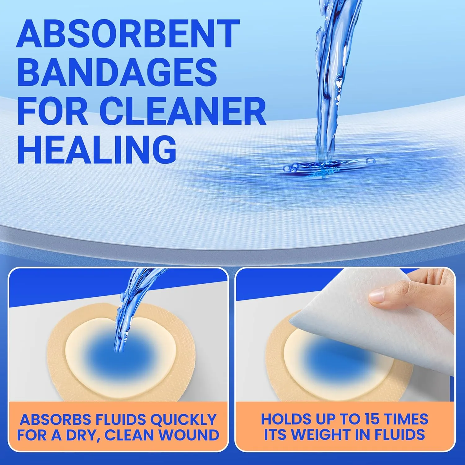 Large Waterproof Bandages Wound Care 7"x 7" Silicone Foam Dressings Sensitive Skin,10 Packs, Adhesive Bordered Pads for Bed Sore Pressure Relief Sacral Buttocks, Showering, Sterile Sacrum Care