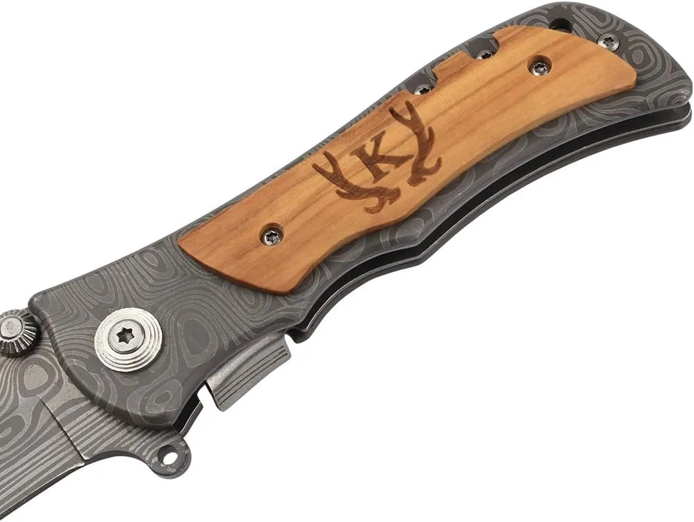 Laser Engraved Pocket Knife with monogrammed from A-Z