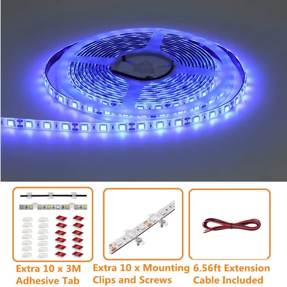 LED Boat Strip Lights, 50FT Marine Pontoon Led Light, Waterproof Boat Interior Light, Under Gunnel Lights, Boats Deck Lighting, Night Fishing Lighting, Good for Pontoon Bass Fishing Yacht Kayak (Blue)