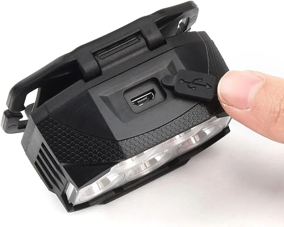LED Bright Headlight Head-Mounted USB Rechargeable Zoom Induction Headlight Outdoor Adventure Camping Torch (Color : TD12705)