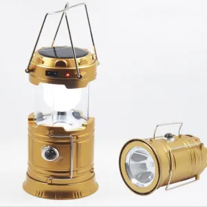 LED Solar Camping Lantern, Gold