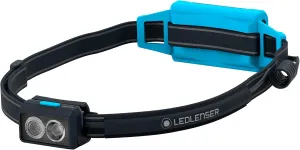 Ledlenser NEO5R LED headlamp Jogging, 600 lumens, Running lamp, Rechargeable, red Rear Light, Reflective Headband, Chest Strap, lamp Head swivelling (Blue)