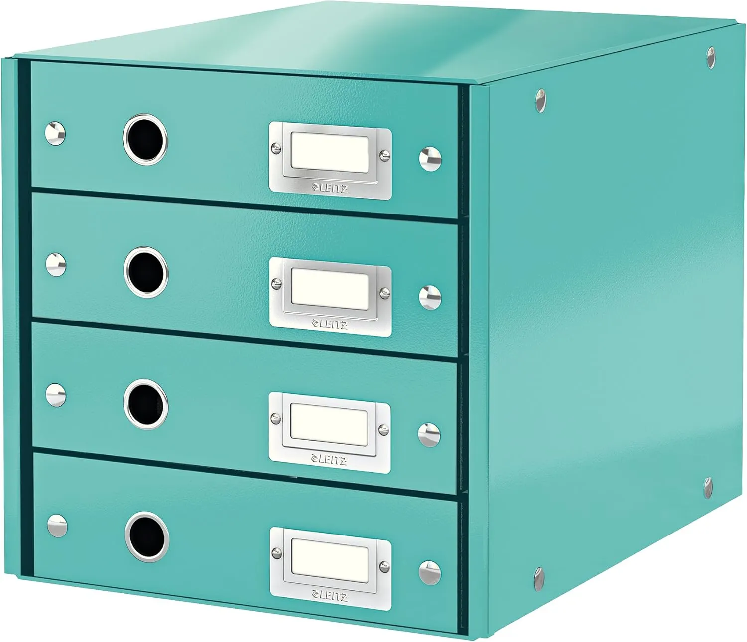Leitz Drawer Cabinet, 4 Drawers, A4, Click and Store Range 60490051 - Ice Blue