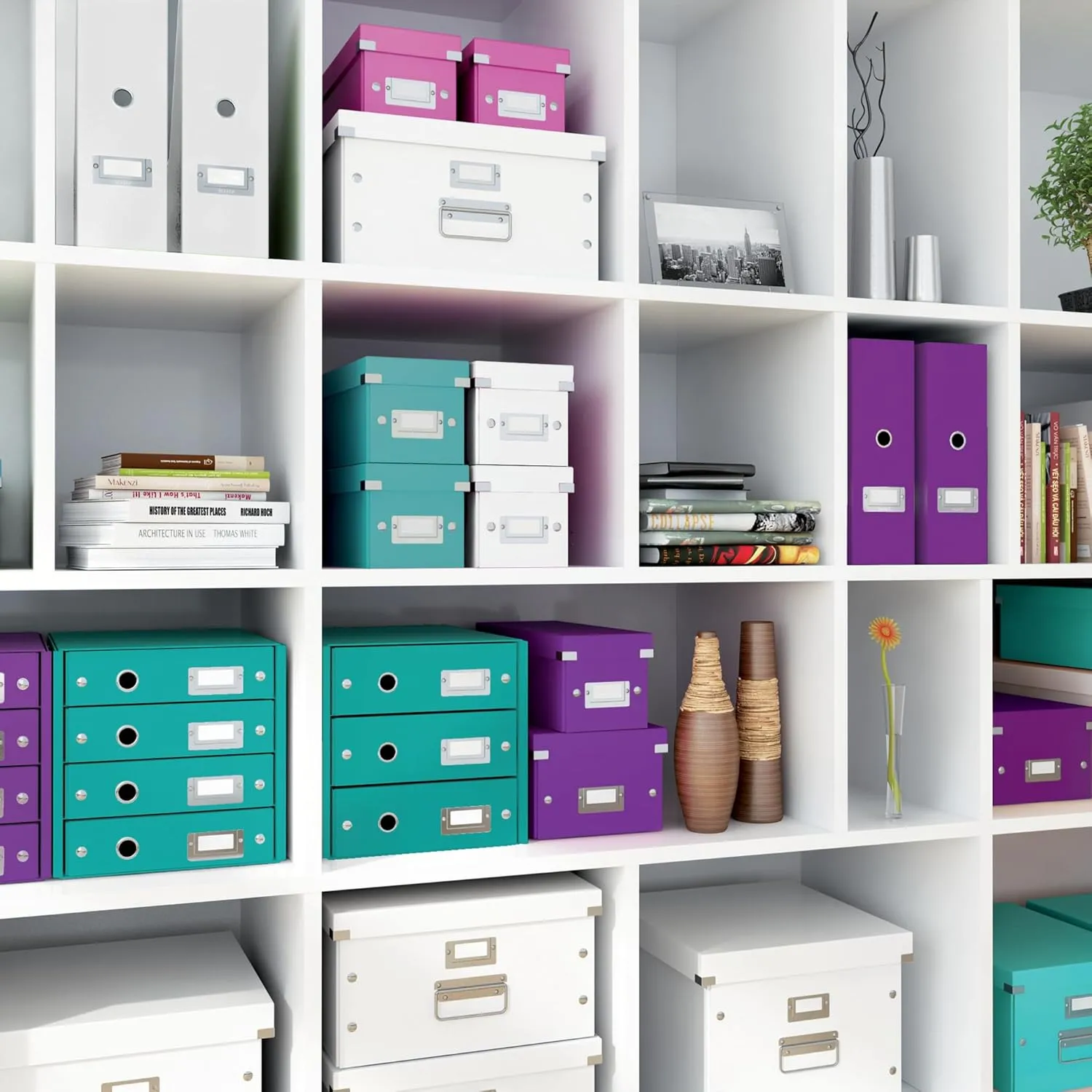 Leitz Drawer Cabinet, 4 Drawers, A4, Click and Store Range 60490051 - Ice Blue