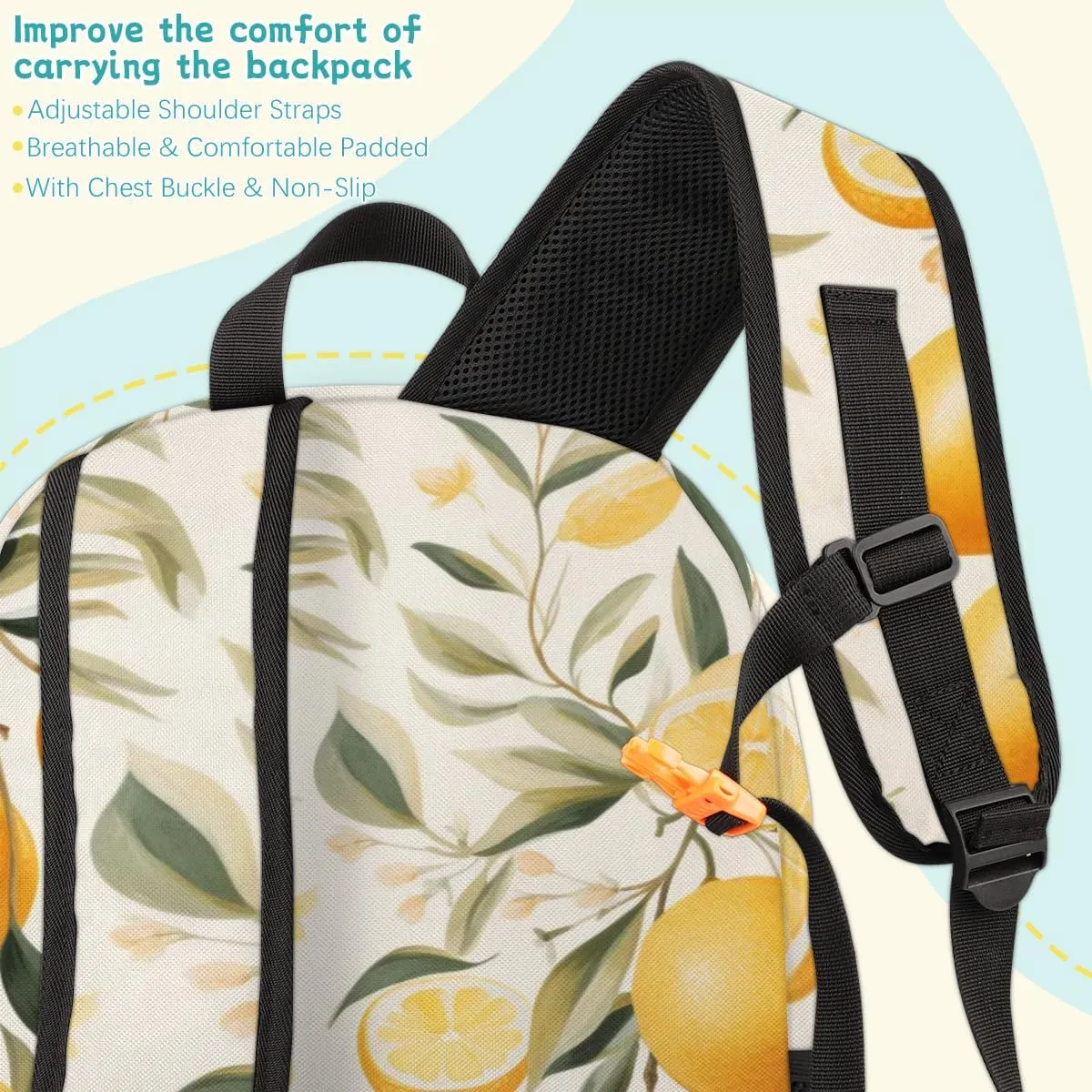 Lemon Carry on Travel Backpack for Women Men Water resistant Lightweight Rucksack Backpack for Weekender Casual Work Hiking Watercolor Summer Fruit Lemons