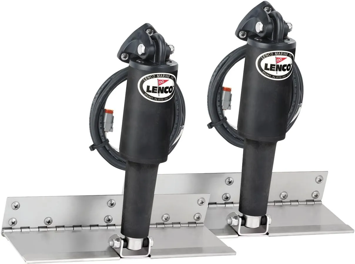 Lenco 15052-101 LS Trim Tab Kit - 4" x 12", Standard Finish,Black