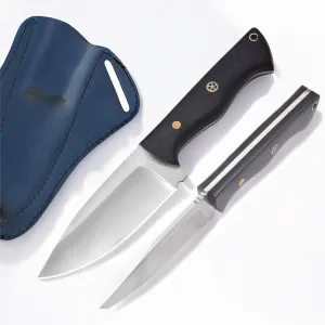 LIFAFA Hunting Knife Forged Fixed Blade Bushcraft Knife, Scout Carry with Leather Sheath, Vikings Full Tang Micarta Sheet Handle, Skinning Tracker For Men and Women | EDC Razor Sharp Blade