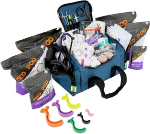 Lightning X Value Compact Medic First Responder EMS/EMT Stocked Trauma Bag w/Standard Fill Kit B - BLUE