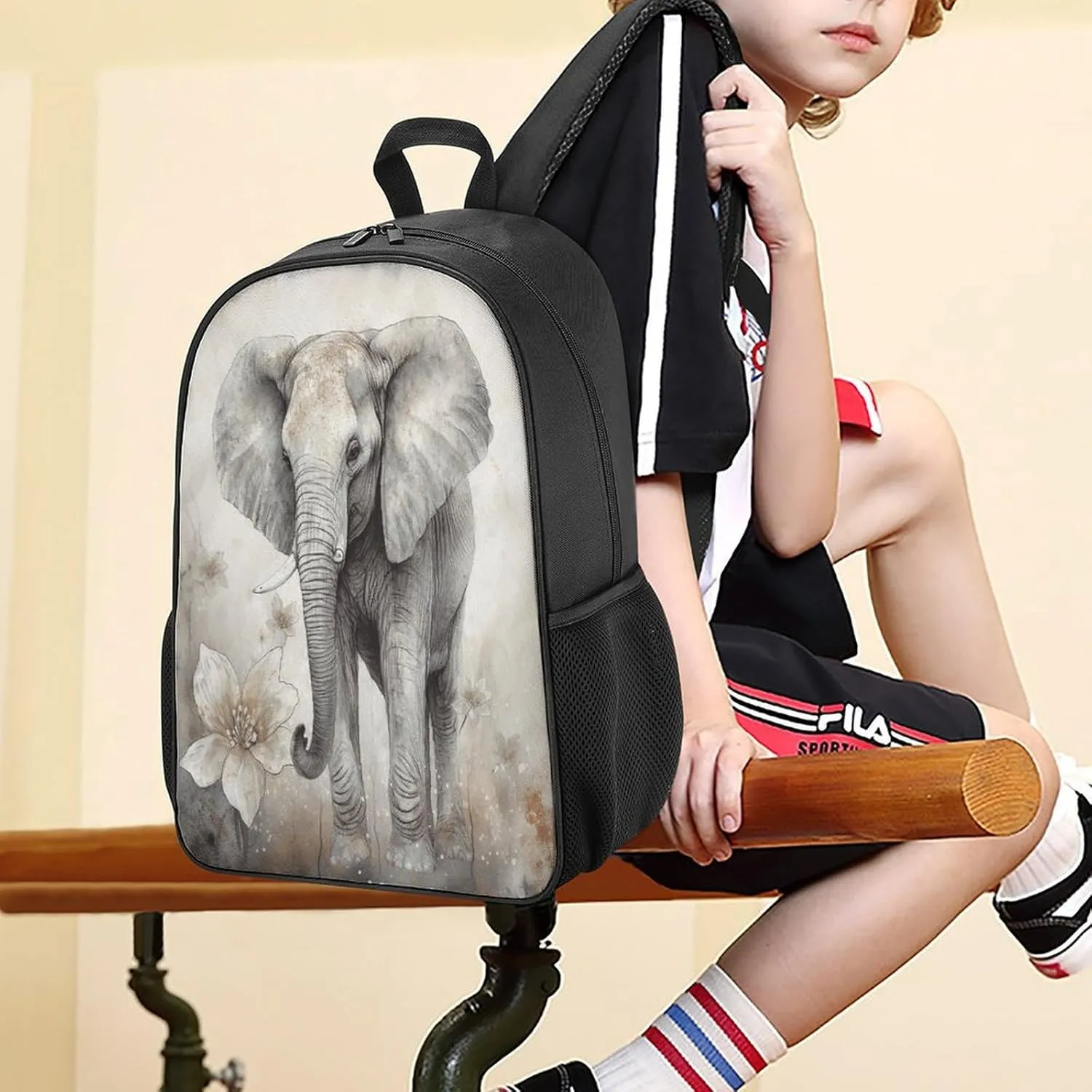 Lightweight Backpacks Cute Travel Bag Durable Animals Cute Elephant Printing Small Travel Backpack For Women & Men