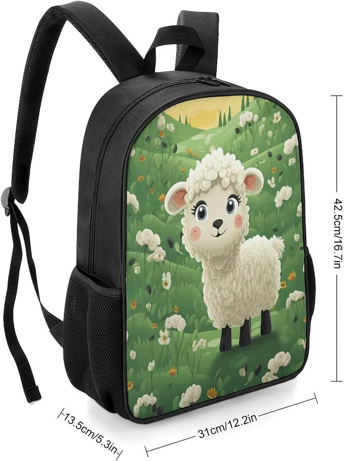 Lightweight Backpacks Cute Travel Bag Durable Cute Cartoon Sheep Printing Small Travel Backpack For Women & Men