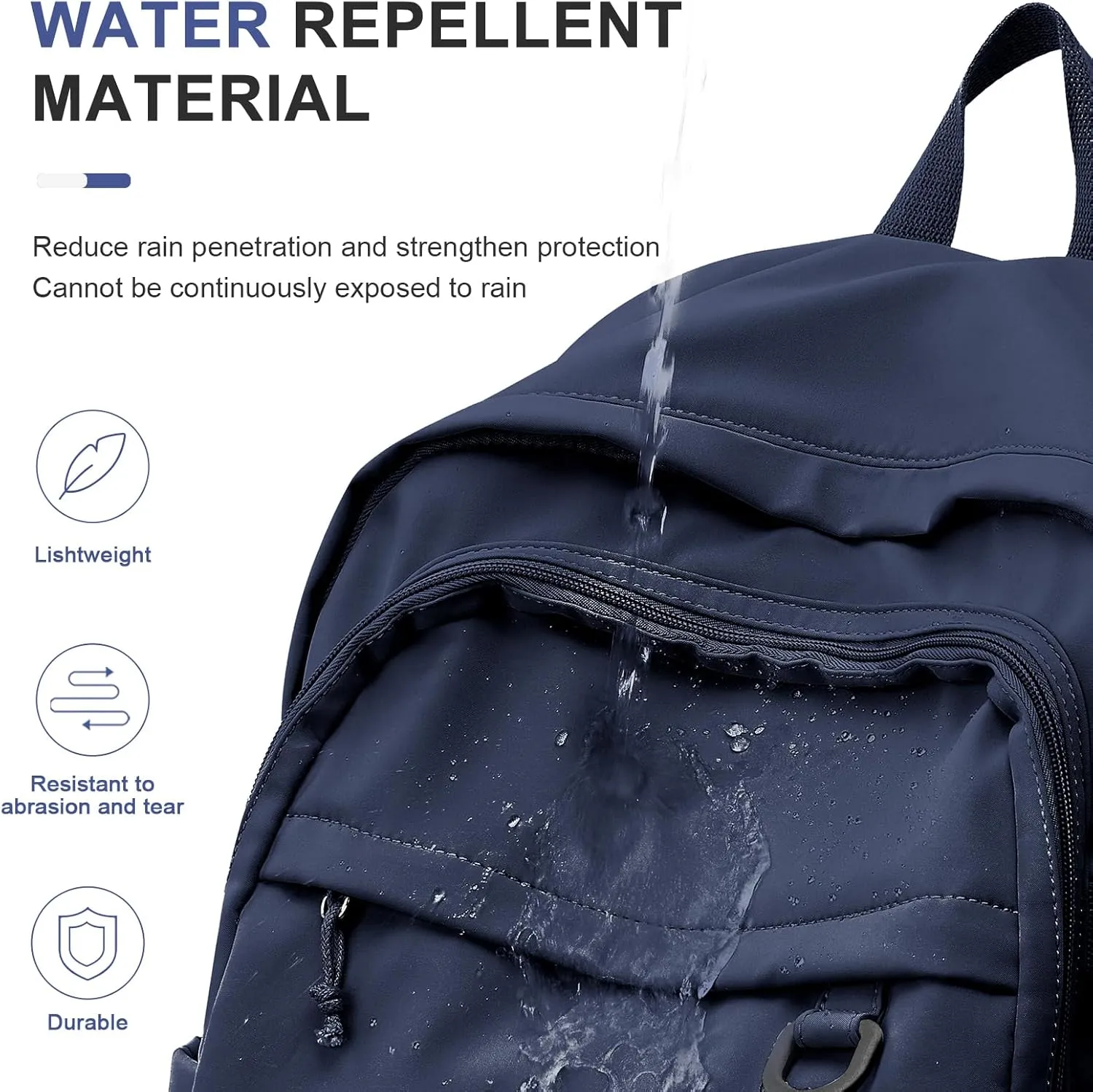 Lightweight College Backpack for Women Men Cute School Bag for Teens Girls Boys High School Backpack for Students Waterproof Casual Daypack Backpack（Dark Blue）