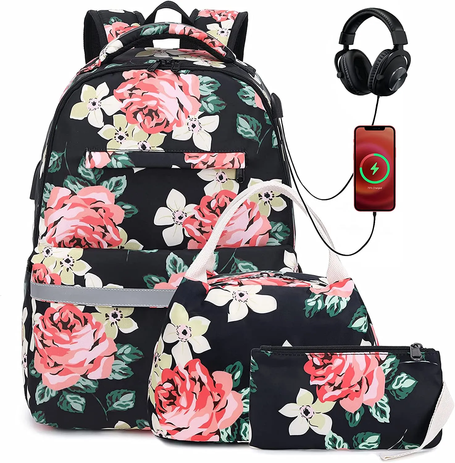 Lightweight College Bookbag Water Resistant Laptop for Women Travel Daypack