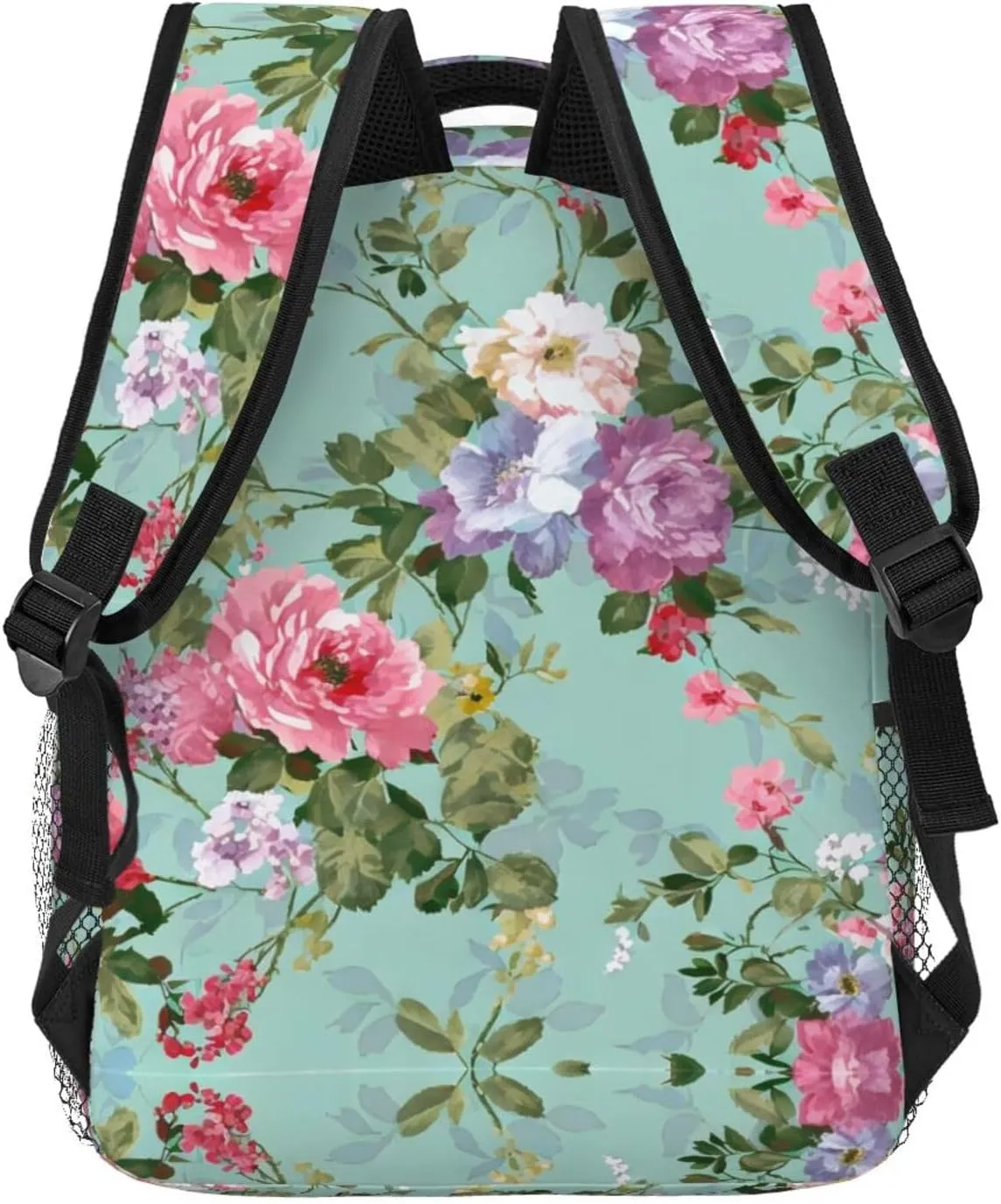 Lightweight Rucksacks for Camping Picnic Walking Cycling - Large Capacity Multipurpose Anti-Theft Carry On Bag, Shabby Chic Flowers Leaves Buds Spring Season Art Travel Hiking & Camping Rucksack