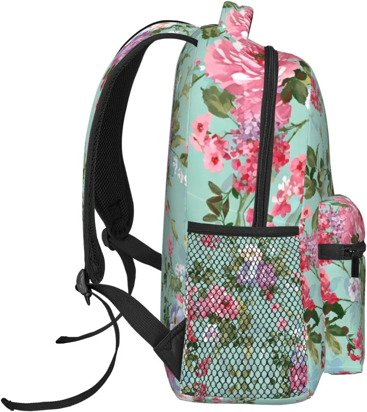 Lightweight Rucksacks for Camping Picnic Walking Cycling - Large Capacity Multipurpose Anti-Theft Carry On Bag, Shabby Chic Flowers Leaves Buds Spring Season Art Travel Hiking & Camping Rucksack