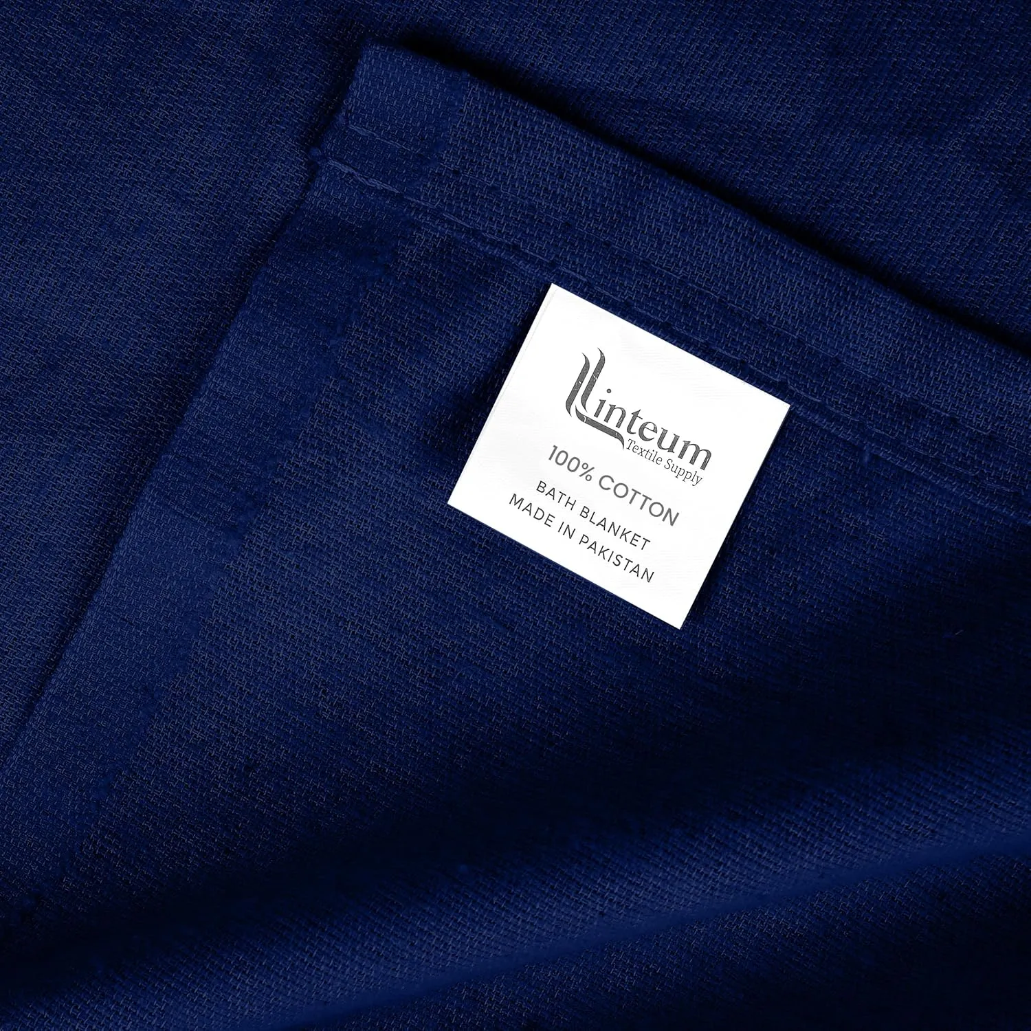 Linteum Textile Supply 100% Cotton Hospital Patient Bath Blanket, Bed Bath Sheet, Twin Blanket Lightweight Sheet Blankets 70x90 in, 1.75 lb. Navy Blue