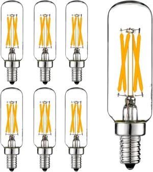 LiteHistory LED Bulb Dimmable 6W Equal Warm White 2700K T6 T25 E12 Candelabra Bulb 60 watt for Chandeliers,Ceiling Fan,Pendant,Wall sconces AC120V 600LM e12 Light Bulb 6Pack