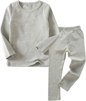 Little Boys Girls Long Johns Thermal Underwear Set 2PC Crewneck Tops and Bottom Toddler Kids Pajamas Warm Jammies,(1-7yrs)